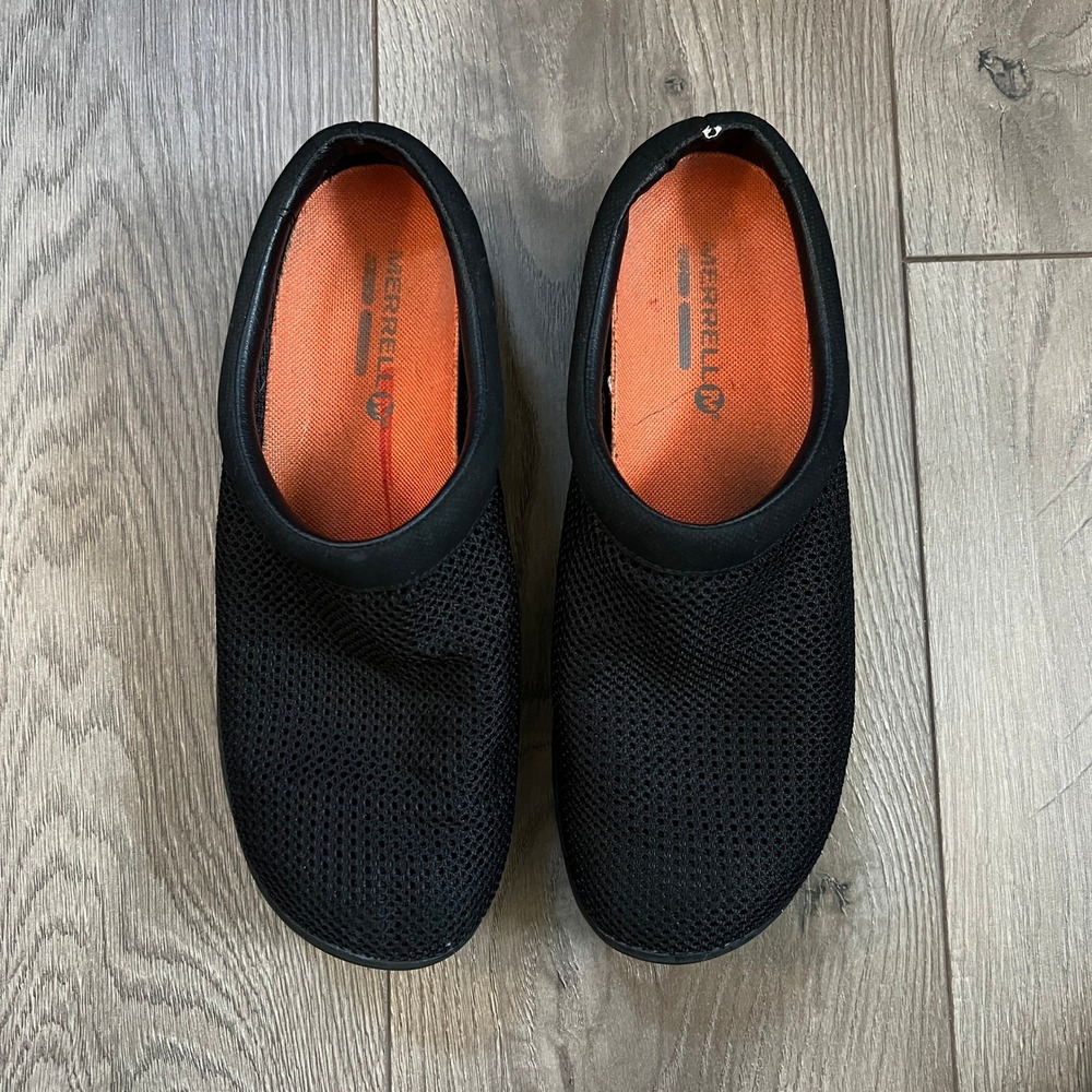 Merrell Womens US 9 Encore Breeze 3 mesh black slip-on clogs workwear